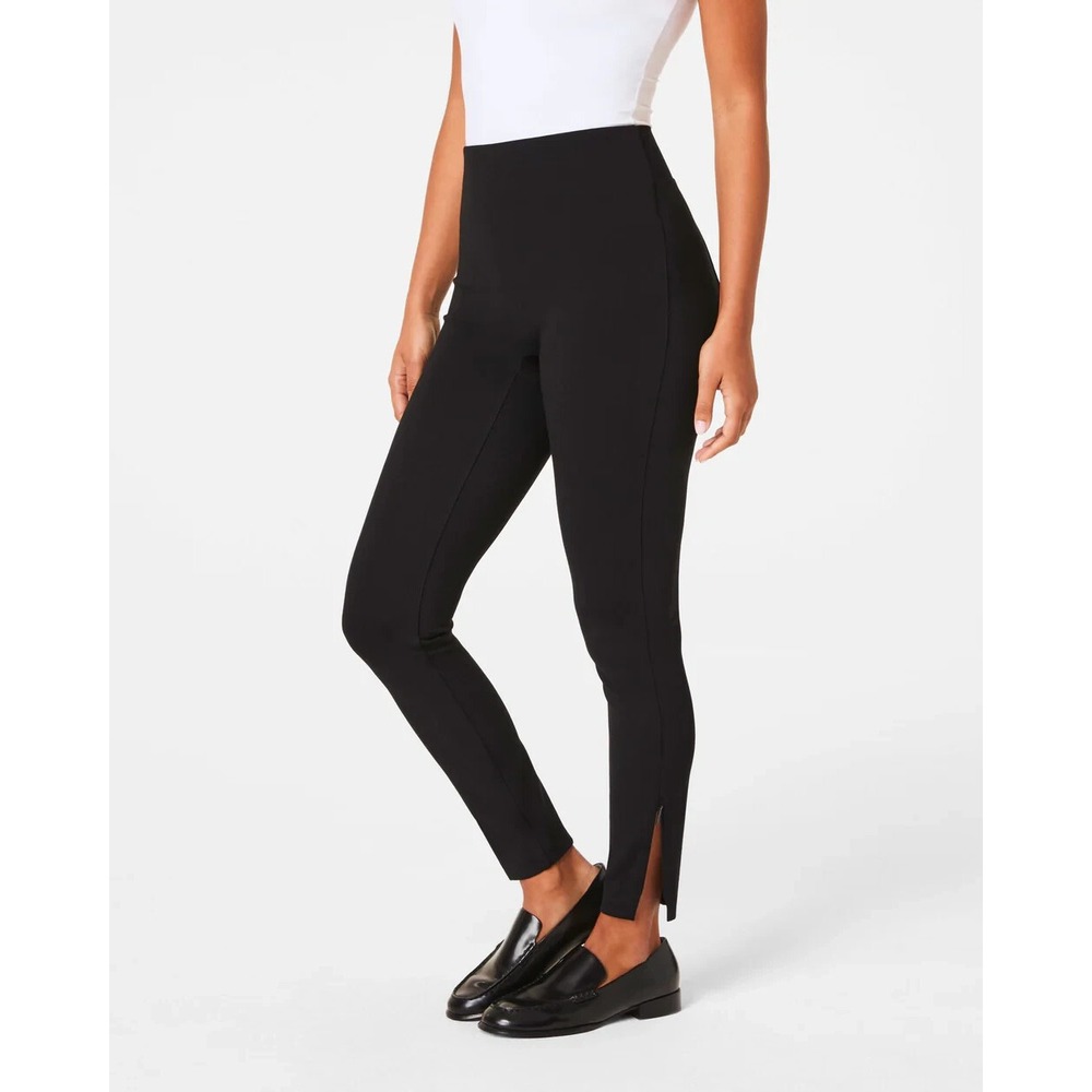 SPANX Black High-Waist Ankle Leggings with Slit